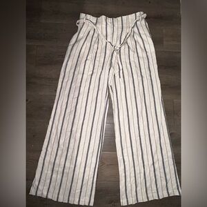 Blue and Cream Striped Pants